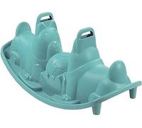 Smoby Balancín Infantil Perro, Color Azul Tormenta, Ergonómico y Divertido, Asientos con Dos Asas, Tratamiento Anti-UV, LxAnxAl: 115 x 49,5 x 50,7cm (830208)