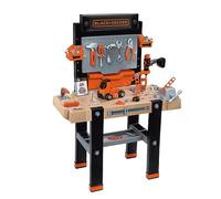 Smoby- Banco de Trabajo Infantil Black&Decker Ultimate, 95 Accesorios,Taller, Taladro Electrónico, Destornillador Mecánico, Sierra, Kit para Construir un Vehículo, Juguete 3 años (7600360730)