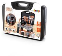 Smoby - Black+Decker - Banco de Trabajo Inteligente Bricolo - Maleta 2 en 1-33 Accesorios incluidos - para Mayores de 3 años - Fabricado en Francia