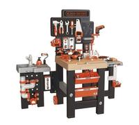 Smoby - Black+Decker - Mega Center - Gran Taller de Bricolaje Infantil - Banco de Trabajo multiactividad - 6 Herramientas y numerosos Accesorios - A Partir de 3 años - Fabricado en Francia