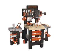 Smoby- Black & Decker Mega Center, Muy Completo, Área de Mecánica, Fontanería y Carpintería, 100 Accesorios, Plegable (7600360726web), 360726WEB