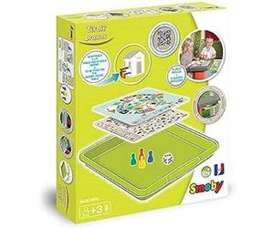 Smoby- Cajonera con 4 Juegos, Compatible con la Mesa Picnic de Las Casitas (810913)
