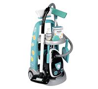 Smoby - Carro de limpieza + aspirador electrnico con succin ruidosa - 9 Accesorios - Pilas incluidas - a partir de 3 aos