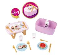Smoby - Cesta de Picnic 2 en 1 Disney Princess - Se transforma en una Mesa Auxiliar - Incluye 14 Accesorios - A Partir de 3 años - Fabricada en Francia