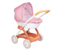 SMOBY Cochecito Pop Pram para muñecos de hasta 42 cm, con Capota Plegable, Cesta Inferior y Estructura metálica, Manillar de 58 cm de Altura, Adecuado Desde 18 Meses (7600254124