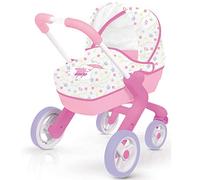Smoby - Cochecito Pop Pram Peppa Pig para Muñecos Bebé, Ruedas Direccionables, Licencia 100% Oficial, A Partir de 18 Meses (7600251306)