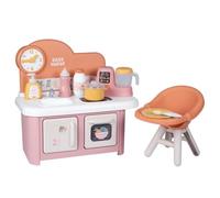 Smoby - Cocina Baby Nurse para muñecos bebé + Trona - con Horno, vitrocerámica y 6 Accesorios - A Partir de 18 Meses