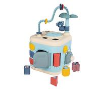 Smoby- Cubo de Actividades con 5 Lados y 13 Actividades Mecánicas, Desarrolla Habilidades Motrices, Reconocer Formas, Texturas, A Partir de 1 año (7600140306)
