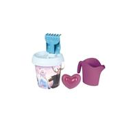 Smoby Cubo de Playa Frozen con Pala, Rastrillo, Tamiz, Regadera y Molde - 17 cm, Plástico Reciclado, para Niños a Partir de 18 Meses (7600862195)