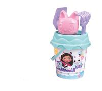 Smoby- Cubo de Playa La Casa de Muñecas de Gabby - 17cm, con Tamiz, Rastrillo, Pala y Molde para Arena, A Partir de 18 Meses, Fabricado en Francia (7600862178)