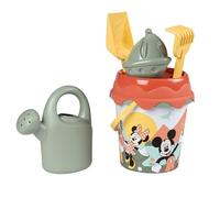 Smoby- Cubo de Playa Mickey Minnie Smoby Life, 17cm, Fabricado con Material Reciclado, con Regadera, Tamiz, Rastrillo, Pala y Molde para Arena, A Partir de 18 Meses, Fabricado en Francia (7600862174)