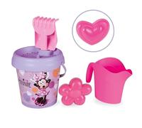 Smoby - Cubo de Playa Minnie - Incluye Cubo, Pala, rastrillo, tamiz, regadera y Molde - Material Reciclado - para niños a Partir de 18 Meses - (7600862197)
