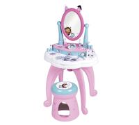 Smoby - Gabby y la Casa Mgica - Tocador infantil 2 en 1 - Taburete incluido - 12 accesorios - Espejo regulable