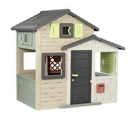Smoby Life - Casa de Juegos Friends House EVO con 2 Puertas, 6 Ventanas y Mesa de Picnic Extraíble - Fabricada en Material Reciclado, Protección UV, para Niños a Partir de 3 Años (7600810208)