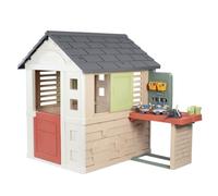 Smoby Life - Casa de la Naturaleza + Taller DIY - Numerosos Accesorios: Martillo, Destornillador, vehículo para Construir, etc. - Materiales reciclados - A Partir de 2 años - Fabricado en Francia
