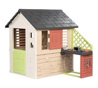 Smoby Life Casa Nature con Cocina de Juguete - Casita Infantil Interior y Exterior - Material Reciclado UV Resistente - A Partir 2 años - Cocina y Accesorios Incluidos - (7600810739)