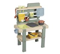 Smoby Life Cocina de Barro - Juguete de Exterior Infantil con 11 Accesorios - Depósito de Agua 1L y 2 Grandes Bandejas Extraíbles - Plástico Reciclado con Tratamiento Anti-UV +3 Años (7600840208)