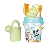 Smoby Life- Cubo de Playa Mickey, Incluye Pala, Rastrillo, Regadera, Molde y Tamiz