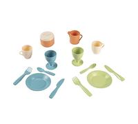 Smoby- Little SMOBY Life Set de Cubiertos y Vajilla Smoby Green 90% plastico vejetal, 100% Reciclable (7600140606)