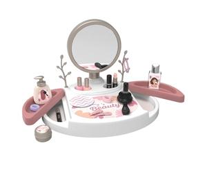 Smoby - Mi Salón de Belleza - Peluquería, Salón de Manicura, Maquillaje - Espejo Extraíble - Cajones Giratorios - 15 Accesorios - Material Reciclado - A Partir de 3 Años - Fabricado en Francia