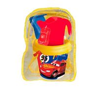 Smoby - Mochila con Cubo de Playa Completo Cars - Set con Pala, Rastrillo, Tamiz, Regadera y Molde - Juguete para Niños a Partir de 18 Meses (7600862228)
