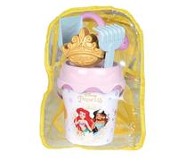 Smoby- Mochila de Playa con Cubo de Princesas Disney y Accesorios- Mochila, Cubo, Regadera, Tamiz, Pala, Rastrillo, Molde Princesas Disney, A Partir de 18 Meses (7000862179)