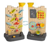 Smoby- Muro de Actividades Doble Cara- Diversión 6 en 1 Circuito de Bolas y Agua, Tres en Raya, Pizarra, Juego de Lanzar Pelotas y más, 29 Accesorios, A Partir de 2 Años (7600840300)