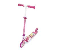 Smoby- Patinete Princesas Disney de 2 Ruedas- Patinete Metálico con Freno y Mecanismo Plegable, Manillar Ajustable en Altura, + 5 años (7600750376)