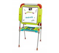 Smoby - Pizarra Evolutiva Metálica, Doble Lado Magnético Blanco + Pizarra Para Tiza, Altura Ajustable, 80 Accesorios Incluidos, Adecuado a Partir de 3 Años (410205)