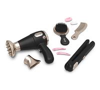 Smoby- Set de peluquería Smoby My Beauty con secador de Pelo con luz + Sonido, 2 Accesorios, Plancha, Cepillo, Peine, Pinzas para el Pelo y Lazo para el Pelo, apartir de 3 años (7600320144)
