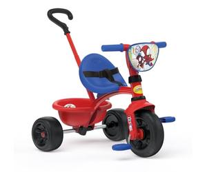 Smoby - Spidey - Triciclo Be Fun - Bicicleta Infantil Evolutiva - Barra Parental Ajustable y Desmontable - De 15 Meses a 4 Años - Fabricado en España