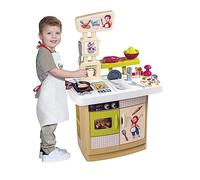 Smoby - Super Benny La Cocina de Las delicias, 7600310916, 3 años, Accesorios para cocinar Realmente, Delantal Incluido, 32 Accesorios, Libro de Recetas
