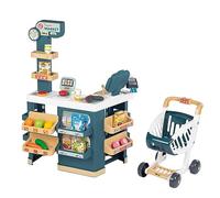 Smoby- Supermercado con Zona de Compra- Carrito, Caja registradora, Lector de código de Barras, balanza, Lector de Tarjeta y 42 Accesorios, Juguete Niños Niñas 3 años (7600350239),Exclusivo en Amazon