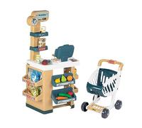 Smoby- Supermercado Infantil City Market- con Zona de Compra, Carrito, Caja registradora, Lector de código de Barras y 34 Accesorios, Juguete Niños Niñas 3 años (7600350238)