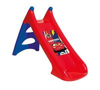 Smoby - Tobogán XS de Cars, 90cm Superficie de Deslizamiento, Peldaños Antideslizantes, Tratamiento Anti-UV, con Conexión de Agua para Manguera de Jardín, A Partir de 2 años (820623)