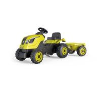 Smoby- Tractor Infantil con Pedales Farmer XL Verde, Muy Resistente, con Remolque, Volante con Bocina, Asiento Ajustable, A Partir de 3 Años (7600710130)