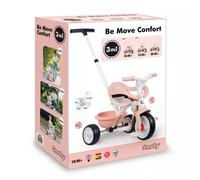 Smoby Triciclo Be Move Confort - Evolutivo 3 en 1, Marco metálico, Asiento ajustable, Rosa