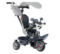 Smoby - Triciclo Baby Driver Confort Gris 3 en 1 Progresivo, Sostenible, Freno de Estacionamiento, Barra Parental Ajustable, Volante con Claxon, Desde 10 Meses hasta 3 Años (7600741503)