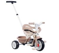 Smoby Triciclo Be Move Confort Beige - Evolutivo 3 en 1, Marco Metálico, Protección Rueda Libre, Barra de Empuje, Asiento Ajustable, Cinturón y Barra de Seguridad, Desde 10 Meses (7600740418)
