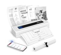 SMOCTAR Impresora Térmica, Impresora Portátil A4 Compatible con Phone Mediante Bluetooth, Windows y macOS Mediante Cable USB, Impresora Sin Tinta para Viajes, Trabajo, Hogar, Negro