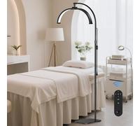 SMOCTAR - Lámpara de media luna con extensión de pestañas, lámpara LED plegable con soporte para teléfono, 3000 K-6000 K, lámpara de belleza profesional para estética, tatuajes, uñas, tatuajes