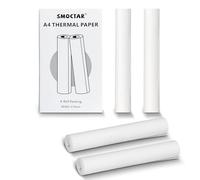 SMOCTAR Papel térmico A4, papel para impresora térmica, 2 rollos, compatible con impresora portátil para viajes, hogar, fotos, facturas, contratos, 30 hojas/rollo, 210 x 297 mm