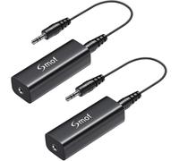 Smof Filtro de ruido mejorado para audio de coche o estéreo (elimina completamente el ruido de zumbido) con cable de audio de 3,5 mm, color negro