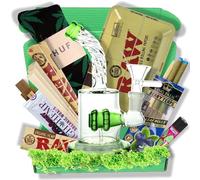 Smoke Box - Caja de Fumador con Accesorios - Cofre de Regalo para Fumadores (Bandeja, Papeles Finos, Filtros/Tips, Grinder, Encendedor, Estuche, Blunt)