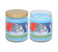 Smoke Odor Exterminator Exterminador de Olor a Humo de 325 ML, Vela de Tarro, tendedero Fresco - 2 Unidades