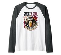 Smoke & Soul Fan Disco de Vinilo Jazz Music Lover Collector Camiseta Manga Raglan