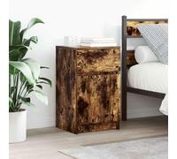 Smoked Oak Nightstand 39x35x65 cm Engineered Wood Bedside Table with Storage Shelf, Modern Bedroom Furniture for Small Spaces, Sturdy Cabinet for Lamp & Books