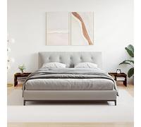 Smoked Oak Nightstand 40x30x30 cm, Engineered Wood Bedside Table with Open Storage Shelf, Classic Design End Table for Bedroom or Living Room, Easy to Clean & Assemble, 2 Pack