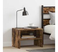 Smoked Oak Nightstand 40x30x30 cm, Engineered Wood Bedside Table with Open Storage Shelf, Classic Modern End Table for Bedroom or Living Room, Durable & Easy to Clean