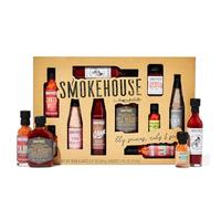 Smokehouse by Thoughtfully, Ultimate BBQ Sample Set, vegano y vegetariano, una variedad de sabrosas salsas para barbacoa, frotaciones y sales para fumar y asar en botellas de vidrio de tamaño muestra